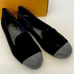 Stuart Weitzman Womens 7 studded Suede Leather Shoes Flats New